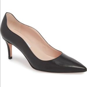 James Chan Anika 70 Black Leather Pumps 8.5